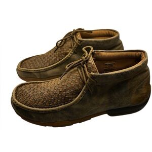 Twisted X Brown Bomber Tan Leather Driving Mocs Chukka Men’s 12
